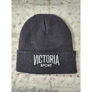 Victoria Secret Sport VSX Logo Knit Beanie Hat Women’s Knit Cap Black NWOT